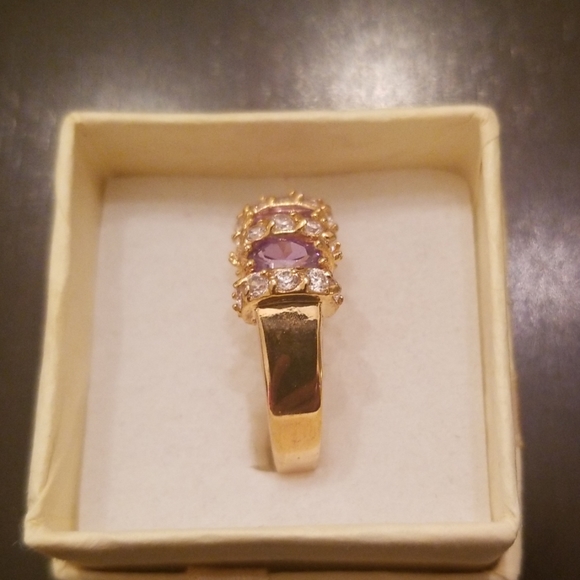 Belle Vie Amethyst 14K Gold-Filled Baguette Ring - Picture 6 of 8
